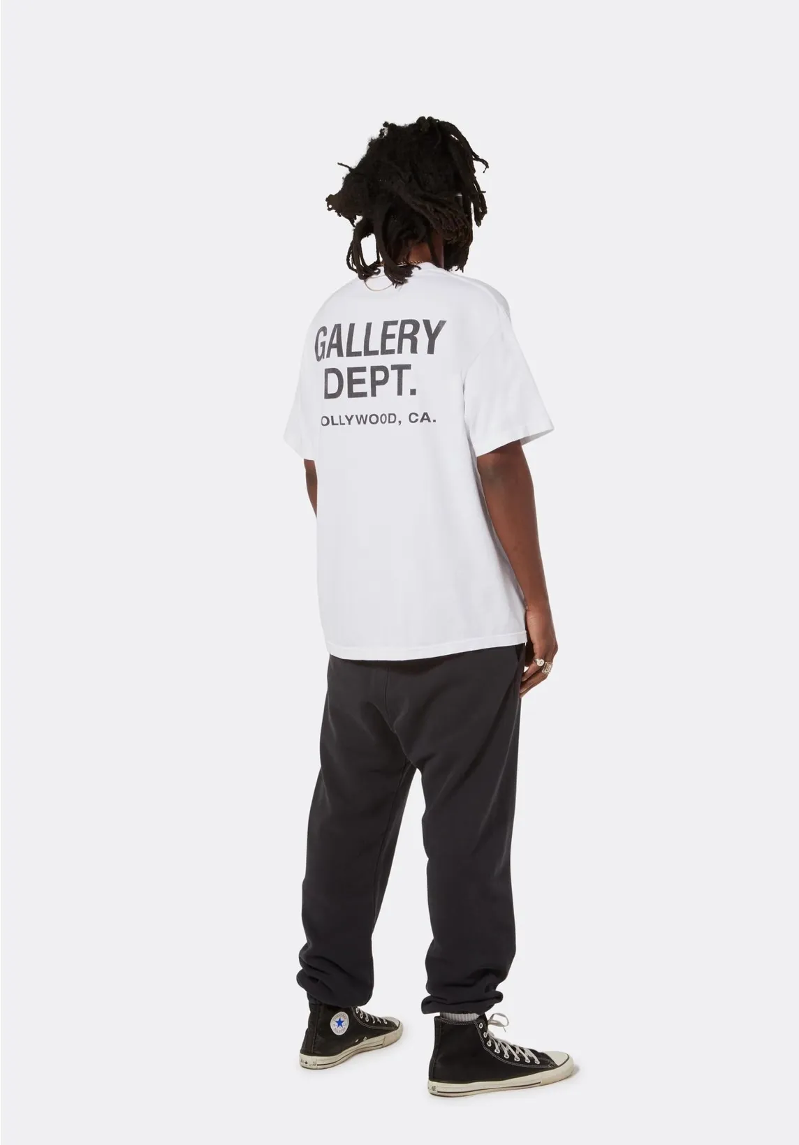 GALLERY DEPT. SOUVENIR TEE English LOGO commemorative basic short-sleeved white S-XL original consistent cotton and linen cylindrical fabric high poundage 230g fabric accessories matching correct version